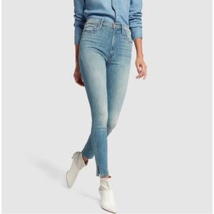 MOTHER The Swooner Ankle Slice Skinny Jeans in Lemonade and Lies Size 27